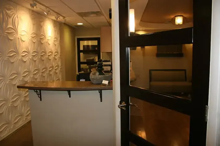 The front desk and waiting area